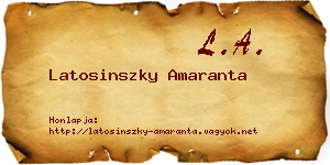 Latosinszky Amaranta névjegykártya